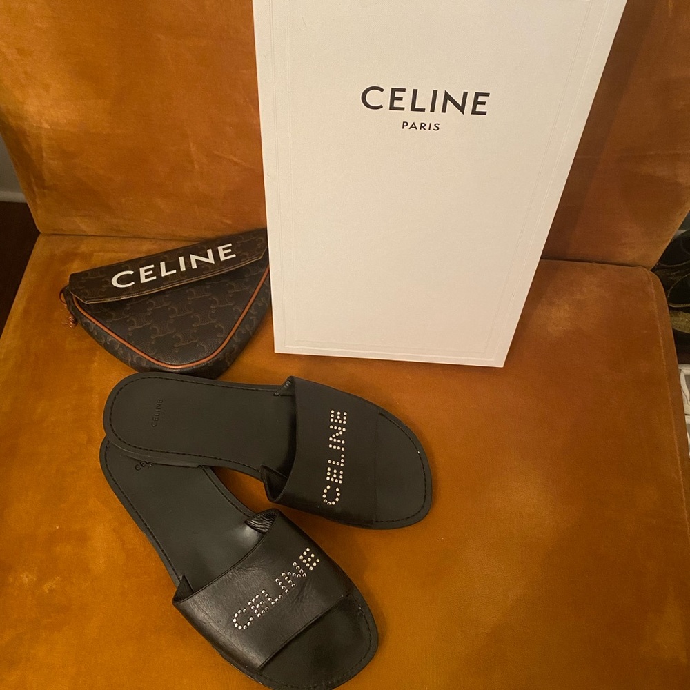 SOLD Authentic Celine Leather Slides